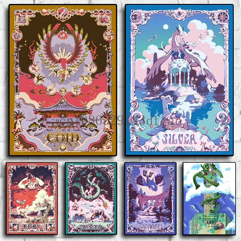 Anime Merchandise Posters - Pokemon Retro Cartoon Poster Figure anime